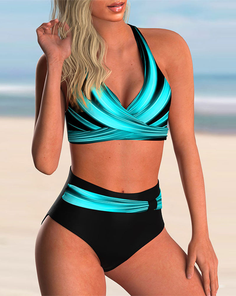 MODESSO® |  Liliana – Zestaw bikini z krzyżowanym dekoltem i nadrukiem