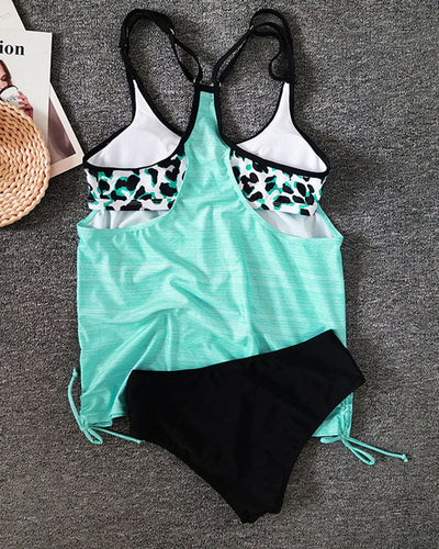 MODESSO® | Augustus – Gładka tankini z nadrukiem w panterkę