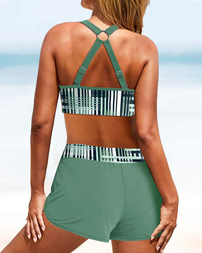 MODESSO® |  Janette – Bikini z wysokim stanem w prążki