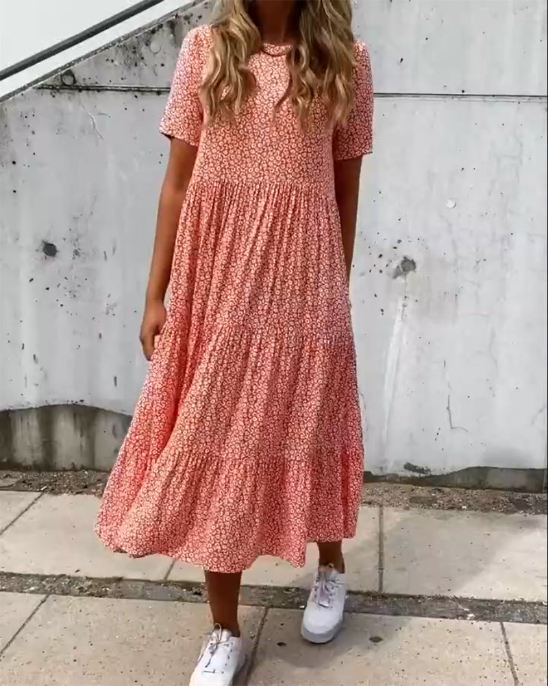 MODESSO® | Sukienka z krótkim rękawem w kwiaty
