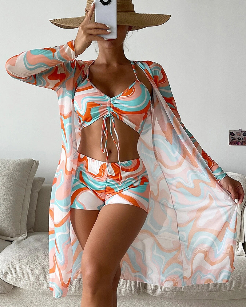 MODESSO® | 3-Częściowy Zestaw Bikini z Nadrukiem