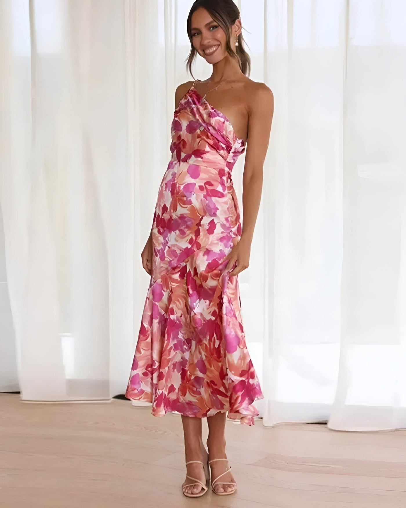 MODESSO® | Elegancka sukienka maxi w kwiatowy wzór