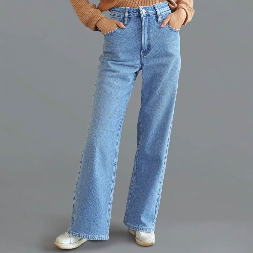 MODESSO® | Niebieskie proste jeansy