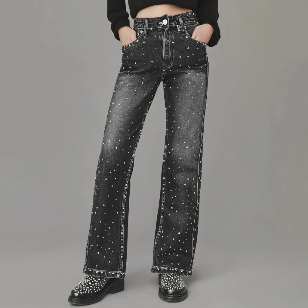 MODESSO® | Jeansy z brokatem