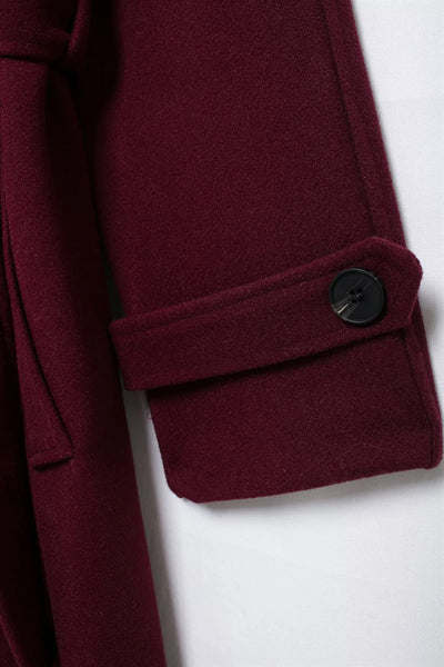 MODESSO® | Elegancki Bordowy Płaszcz