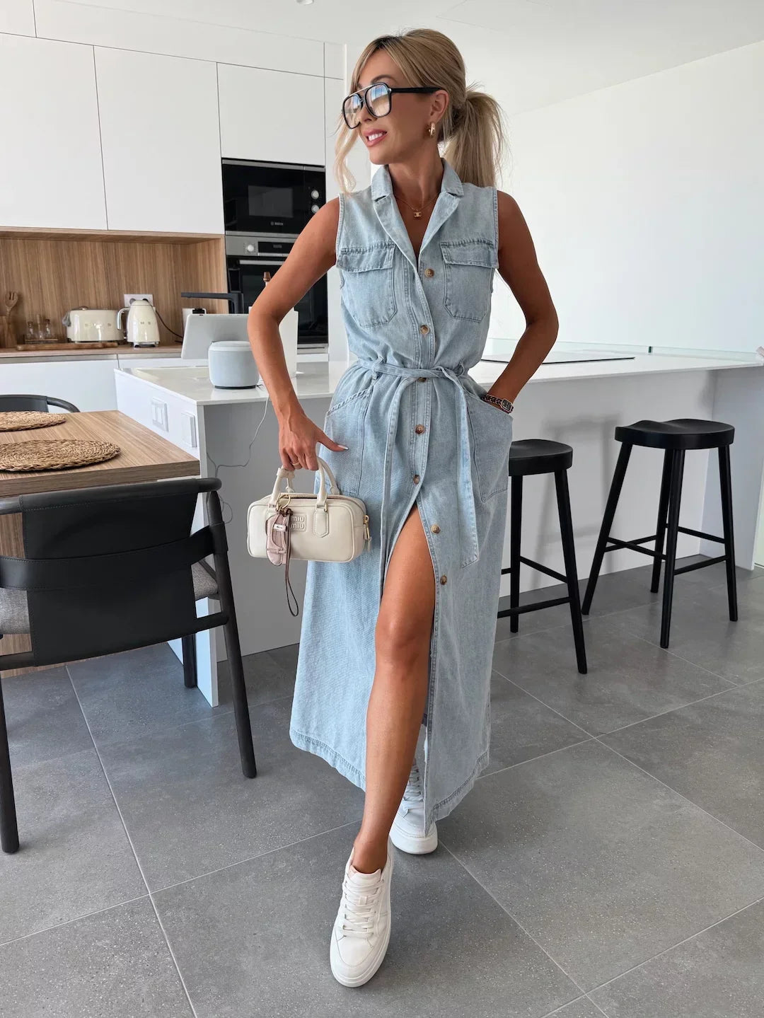 MODESSO® | Isabelle Maxi Dżinsowa Sukienka