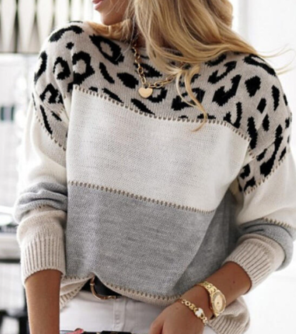 MODESSO® | Sweter z nadrukiem w panterkę